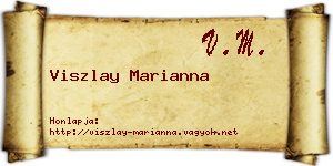 Viszlay Marianna névjegykártya